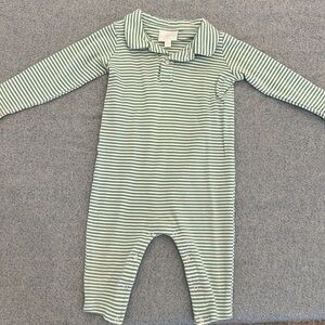 Little English Green Striped Outfit